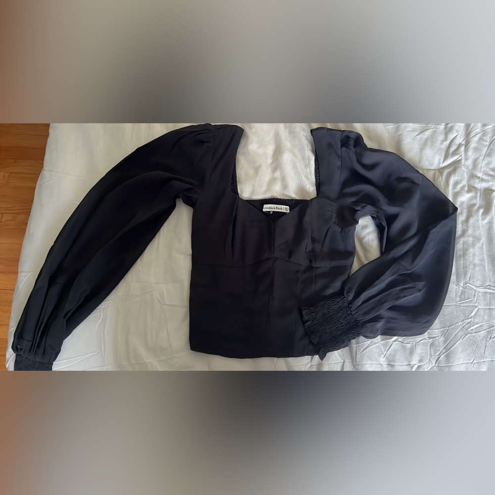 Abercrombie and Fitch Corset Fit Top with Chiffon Sleeves